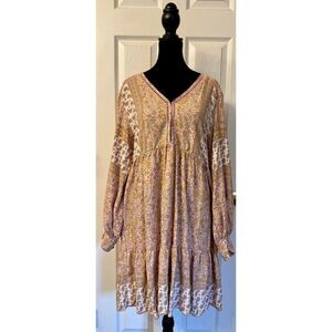 Jaase Bohemian Sunshine Paisley Oversized Lightweight Dress Women's Mieduium